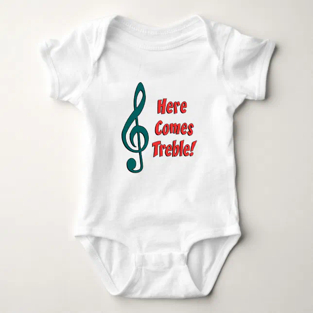 Here Comes Treble Baby Bodysuit | Zazzle