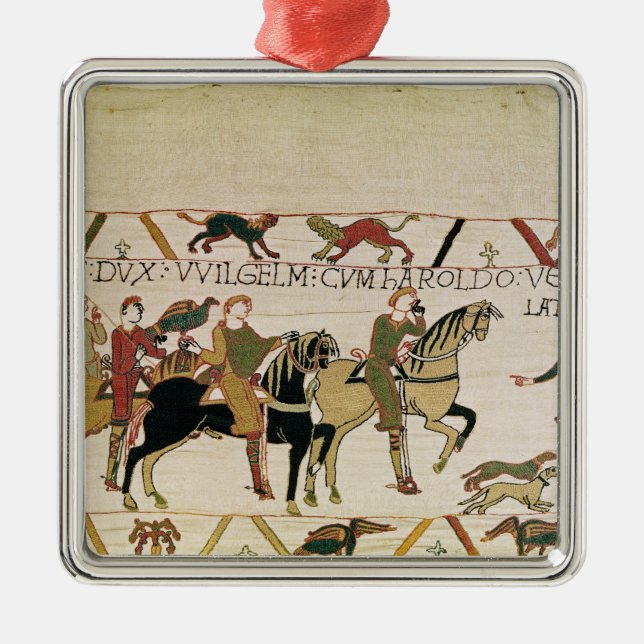 Here Duke William goes with Harold to his Metal Ornament (Front)