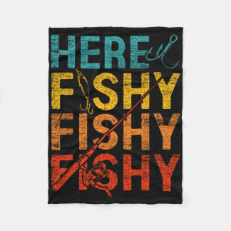 Here Fishy Fishy Fishy Fleece Blanket