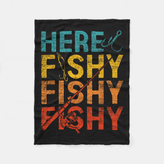 Here Fishy Fishy Fishy  Fleece Blanket