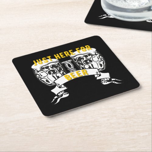 Here for the beer square paper coaster