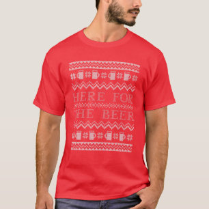 Here For The Beer Ugly Christmas Sweater Funny Chr