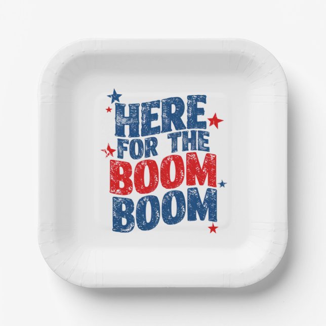 Here for The Boom 4th of July Patriotic  Paper Plates (Front)