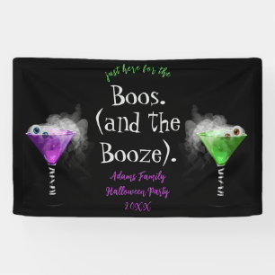 Here for the Boos and Booze Adult Halloween Party Banner