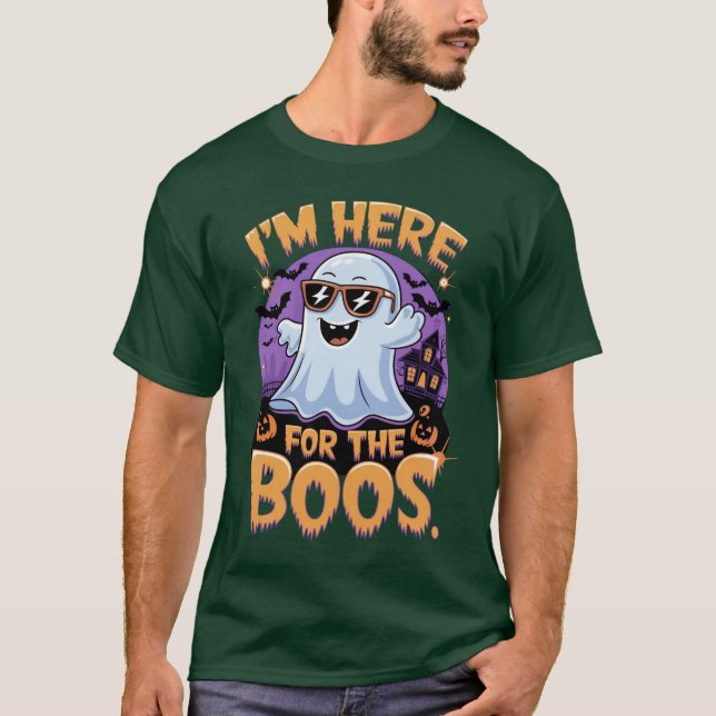 Here for the Boos: Cool Ghost Vibes T-Shirt (Front)