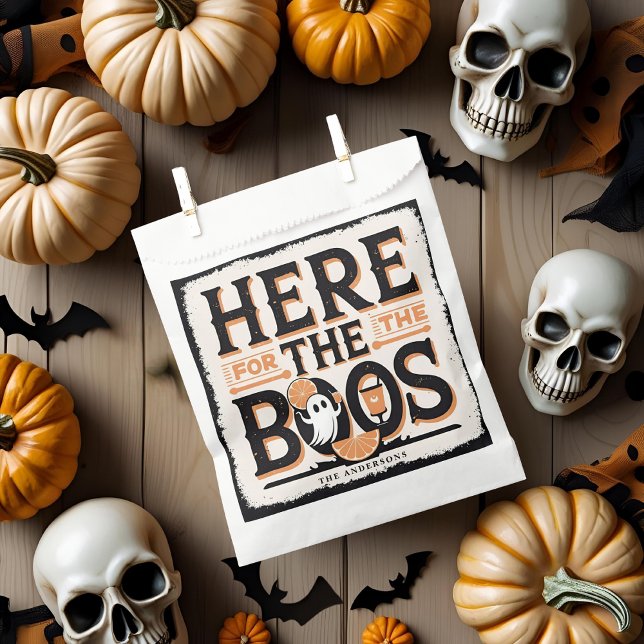 Here for the Boos | Funny Cute Halloween  Favor Bag (Creator Uploaded)