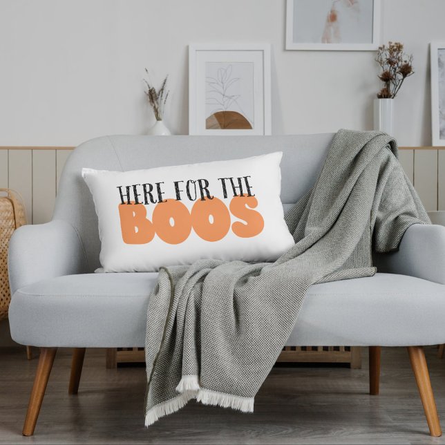 Here For The BOOS Funny Halloween Lumbar Pillow (Creator Uploaded)