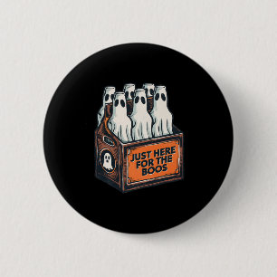 Here For The Boos Halloween 6 Pack Booze Ghost Bee Button