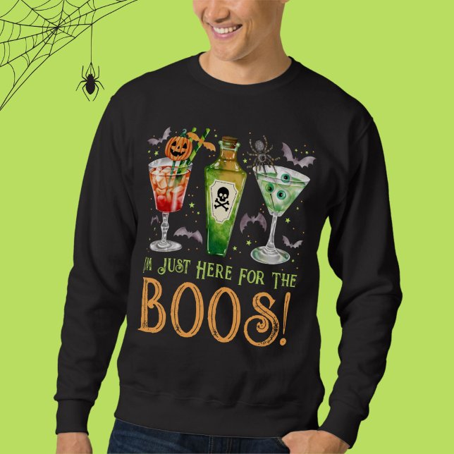 Here for the Boos Halloween Cocktails Sweatshirt (Here for the Boos Halloween Cocktails Sweatshirt)