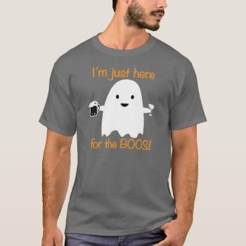 Here For The Boos Halloween Drinking Shirt by worldsfair at Zazzle