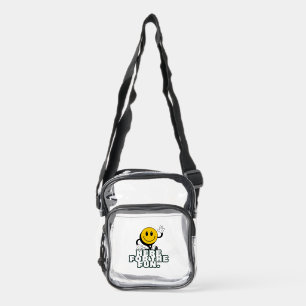 Here For The Fun Yellow Happy Face Gift Festival Clear Crossbody Bag