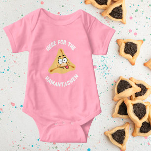 Here for the Hamantashen Purim Baby Bodysuit