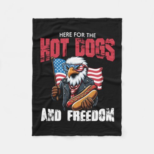 Here For The Hot Dogs And Freedom Men 4th July Wom Fleece Blanket