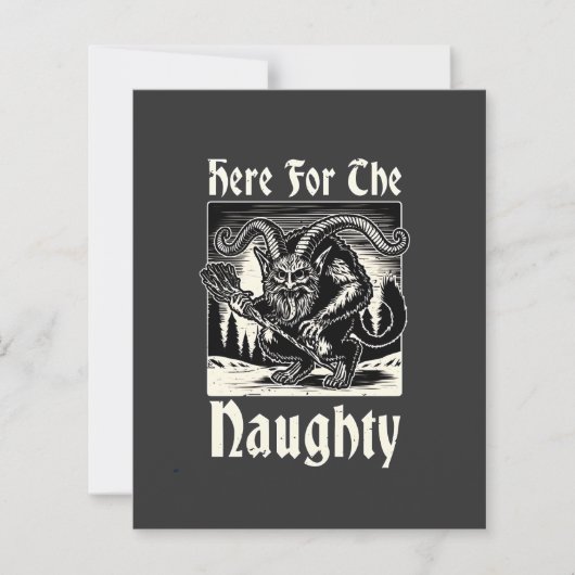 Here for the Naughty Krampus Spooky Xmas Devil (Front)