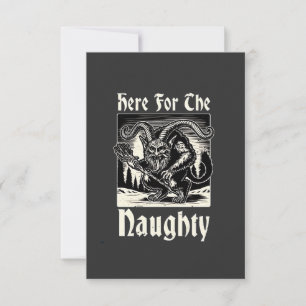 Here for the Naughty Krampus Spooky Xmas Devil Invitation