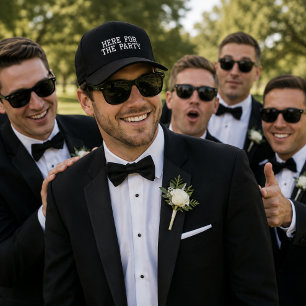 'Here For The Party' Funny Wedding Photographs  Embroidered Baseball Cap