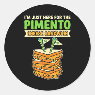 Here for the pimento cheese sandwich golf humor classic round sticker