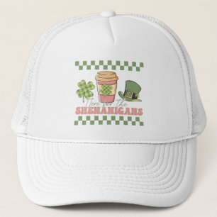 Here For The Shenanigans - Clover Coffee Trucker Hat