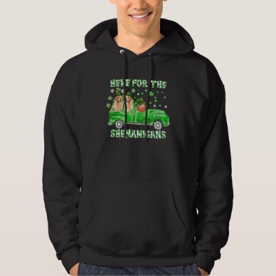 Here For The Shenanigans Golden Retriever St Patri Hoodie