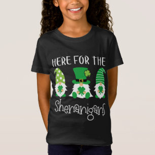 Here For The Shenanigans St Patrick's Day Gnome T-Shirt