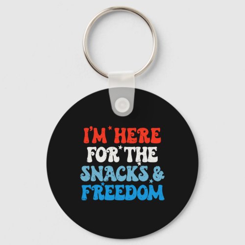 Here For The Snacks And Freedom 4th Of July Boys G Keychain