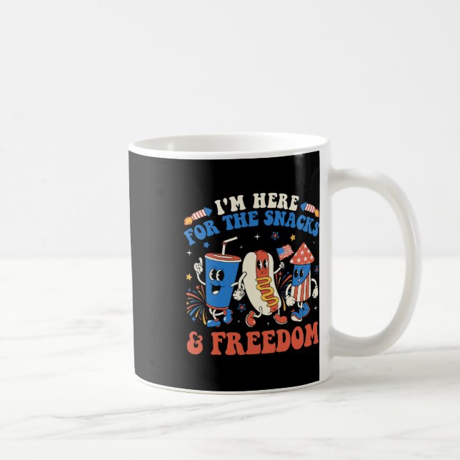 Here For The Snacks And Freedom Boy Girl Kid 4th O Coffee Mug (Right)