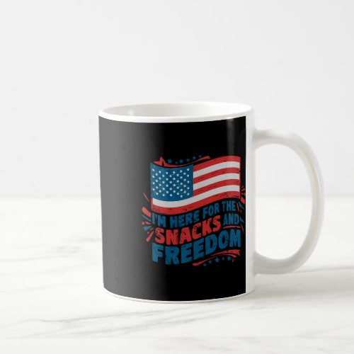 Here For The Snacks And Freedom Vintage 4th Of Jul Coffee Mug