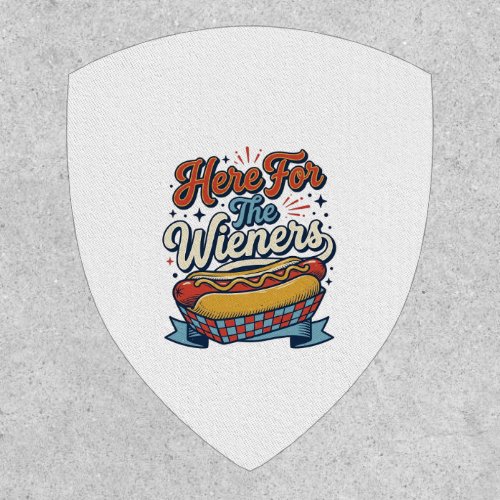 Here For The Wieners Vintage Hot Dog Shirt_1 Patch