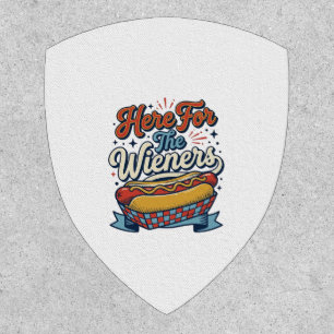 Here For The Wieners Vintage Hot Dog Shirt_1 Patch