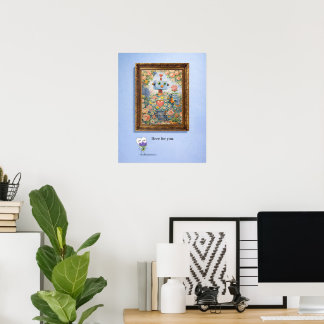 Here for You – Framed Floral Robot Poster