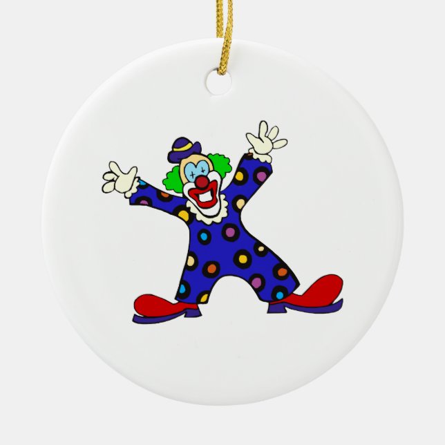 Here I Am Clown Ceramic Ornament (Front)