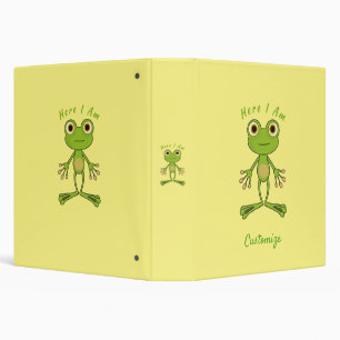 Here I am cute frog Thunder_Cove 3 Ring Binder