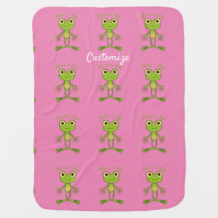 Here I am cute frog Thunder_Cove Baby Blanket
