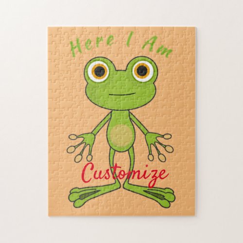 Here I am cute frog Thunder_Cove Jigsaw Puzzle