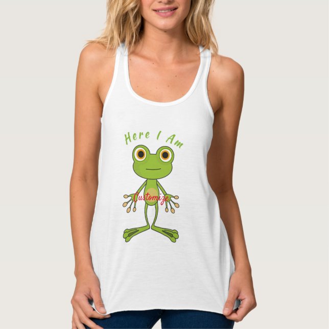 Here I am cute frog Thunder_Cove  Tank Top (Front)
