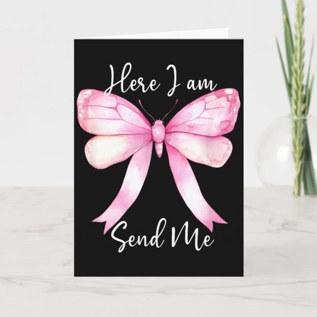 Here I Am Send Me Women Lord Send Me Christian Nk  Card (Front)