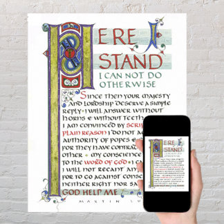 HERE I STAND GOD HELP ME MARTIN LUTHER QUOTE POSTER