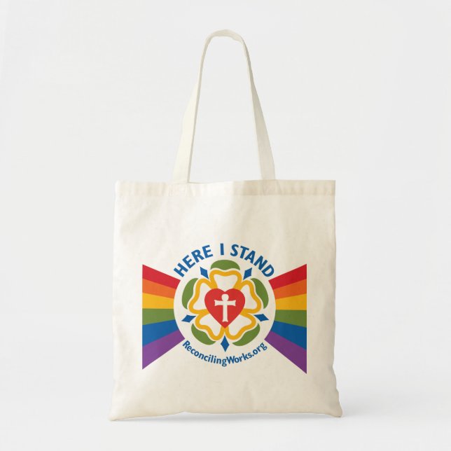 "Here I Stand" tote bag (Front)