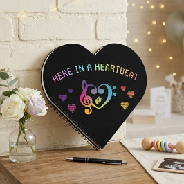 Here in a Heartbeat Rainbow Baby Shower Guestbook Notebook