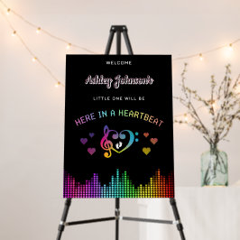 Here in a Heartbeat Rainbow Music Baby Shower Foam Board