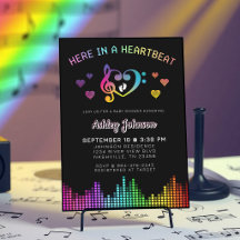 Here in a Heartbeat Rainbow Music Baby Shower
