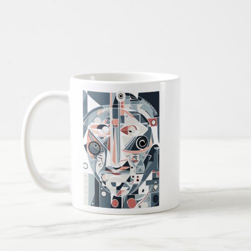 here is a Modern Art Face Design  Coffee Mug