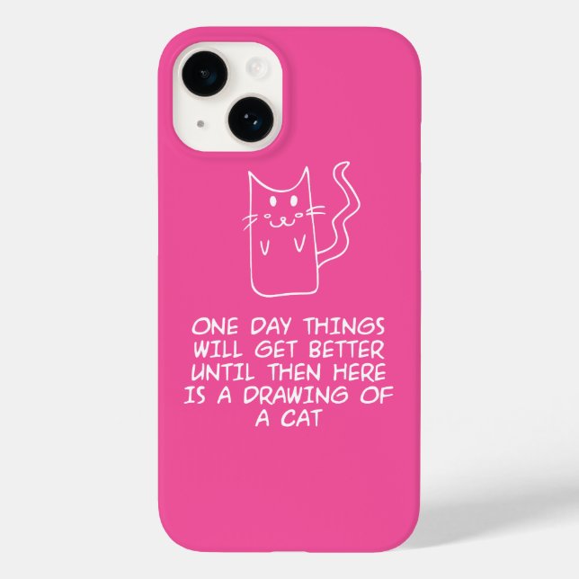 Here is the drawing of a cat Case-Mate iPhone case (Back)