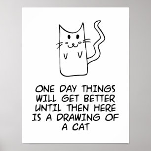 Here is the drawing of a cat poster