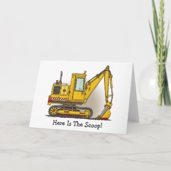 Here Is The Scoop Digger Shovel Card by justconstruction at Zazzle