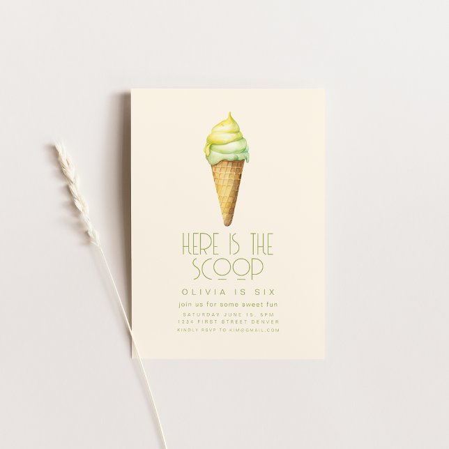 Here Is The Scoop Ice Cream Birthday Invite (Creator Uploaded)