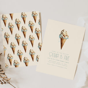 Here Is The Scoop Ice Cream Birthday Invite