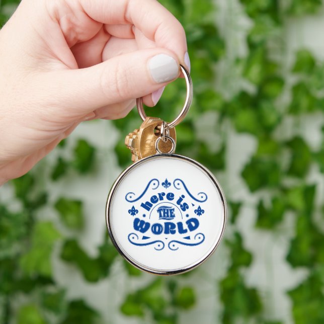 Here is the world keychain (Hand)