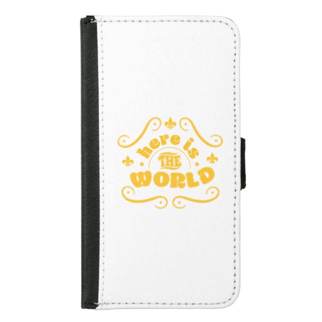 Here is the world samsung galaxy wallet case (Front)