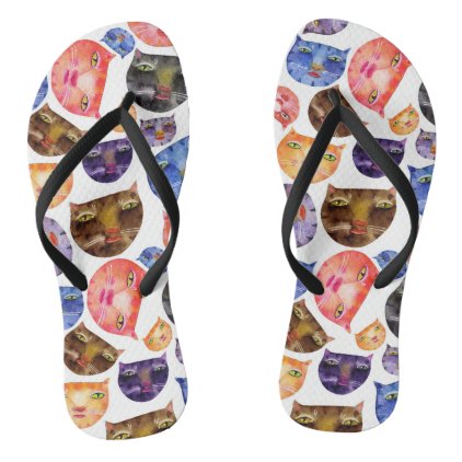 Here Kitty Kitty Adult Flip Flops